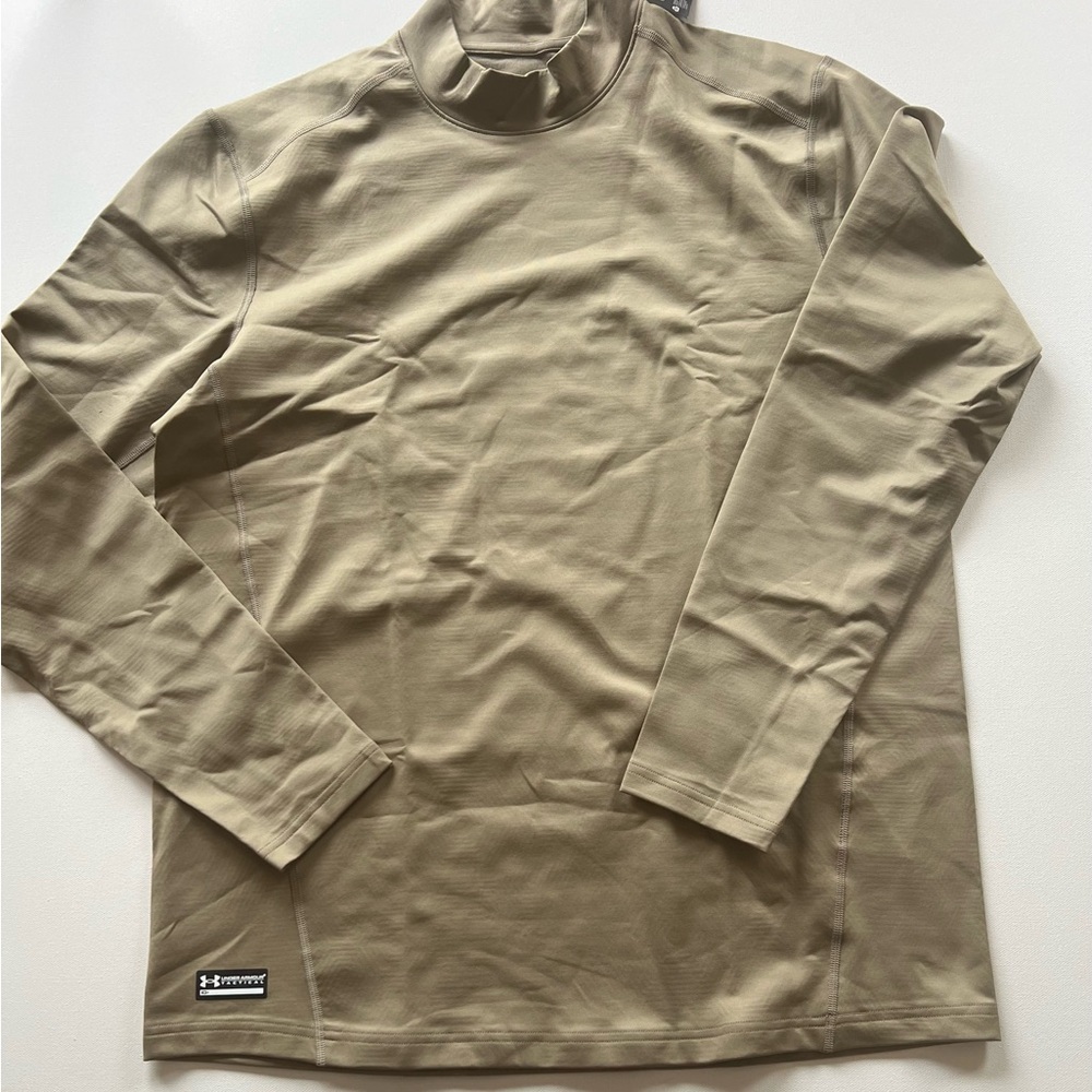 NWT Under Armour Tactical Cold Gear Tan Long Sleeve Shirt Size XL (H1)